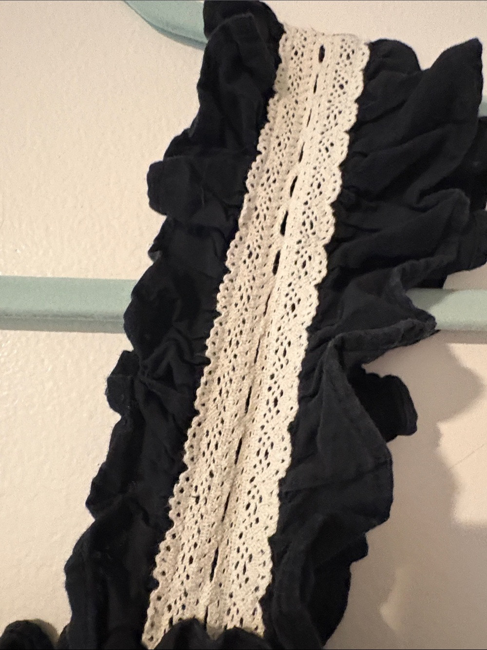 PINCH- Black Maxi Dress with Cream Lace Trim - Picture 4 of 7